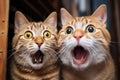 Unexpected Reactions: Three Cats Expressing Surprise