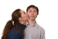 Unexpexted kiss Royalty Free Stock Photo