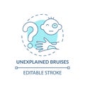 Unexplained bruises turquoise concept icon