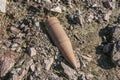 Unexploded projectile Royalty Free Stock Photo