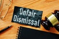 Unfair dismissal is shown using the text