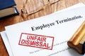 Unfair dismissal stamp on the Employee Termination Royalty Free Stock Photo