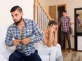 Unfaithfulness: blushed and looked away spouse caught by surprise