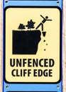 Unfenced Cliff Edge Sign