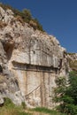 Unfinished ancient tomb near medieval Kritinia castle