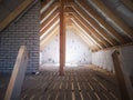 Unfinished attic. interior work on the second floor