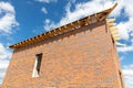 Unfinished brick cottage in the village Royalty Free Stock Photo