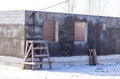 Unfinished brick house in the cottage Royalty Free Stock Photo