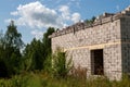 Unfinished brick house in the village Royalty Free Stock Photo