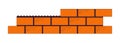 Unfinished bricks wall 2D linear cartoon object Royalty Free Stock Photo