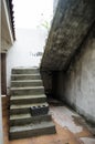 Unfinished cement stairs, perspective of crossed concrete stairs Royalty Free Stock Photo