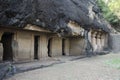 Unfinished Chaitya at the Amba - Ambika group of caves. Consists of one Chaitya, 17 Viharas, 11 water tanks and in total 15 inscri