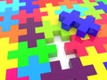 Unfinished colorful puzzle mosaic