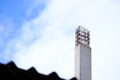 Unfinished concrete column under tower construction with protruded steel reinforcement bar