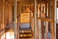 Unfinished Home Framing Interior Royalty Free Stock Photo