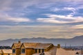 Unfinished homes in Daybreak Utah against mountain Royalty Free Stock Photo