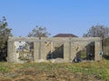 Unfinished house from a cinder block. The walls of the building under construction.