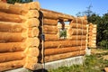 Unfinished log house