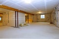 Unfinished new build interior construction basement renovation