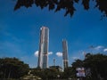 unfinished office building and beautified with blue sky Royalty Free Stock Photo