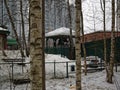 Unfinished Orthodox Church in winter in Moscow