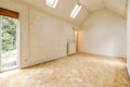 an empty room with a wood floor and a window Royalty Free Stock Photo