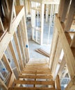 Unfinished steps in a Suburban Home Under Construction Royalty Free Stock Photo