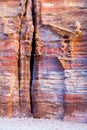 Unfinished tomb in multicolour sandrock of Petra Royalty Free Stock Photo