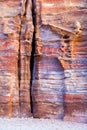 Unfinished tomb in multicolour sandrock of Petra Royalty Free Stock Photo