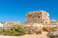 Unfinished tower on the Golden Bay beach, Malta Royalty Free Stock Photo