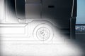 Unfinished truck drawing Royalty Free Stock Photo
