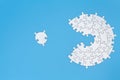 Unfinished white jigsaw puzzle pieces on blue background, The last piece of jigsaw puzzle, Copy space Royalty Free Stock Photo