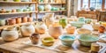 Unfired Ceramic Bisque Ware Awaits the Kiln Stunning Handmade Pottery Ready for Firing in a Rustic Pottery Studio Royalty Free Stock Photo