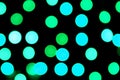 Unfocused abstract colourful bokeh black background. defocused and blurred many round blue light Royalty Free Stock Photo