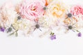 Unfocused blur rose petals, abstract romance background, pastel and soft flower card Royalty Free Stock Photo