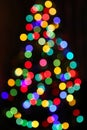 Unfocused Bright lights of Christmas Tree Royalty Free Stock Photo