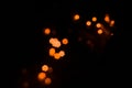 Unfocused christmas lights, hexagonal warm gold bokeh