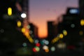Unfocused City Lights with Sunset Royalty Free Stock Photo