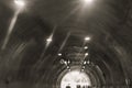 Unfocused photograph of a tunnel on the highway. sepia colored