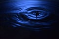 Unfocused picture dark blue water drop waves background. Royalty Free Stock Photo