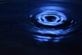 Unfocused picture dark blue water drop waves background. Royalty Free Stock Photo