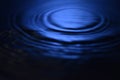 Unfocused picture dark blue water drop waves background. Royalty Free Stock Photo