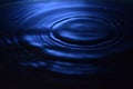 Unfocused picture dark blue water drop waves background. Royalty Free Stock Photo