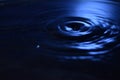 Unfocused picture dark blue water drop waves background. Royalty Free Stock Photo