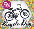 Unfocused Bike over Psychedelic Background to Commemorate Bicycle Day, Vector Illustration