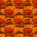 Unfocused seamless fire background with whiskey glasses. Art design