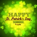 Unfocused shamrock leaves, Saint Patricks Day vector background