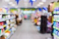 Unfocused shot of supermarket interior.