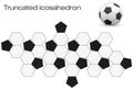 Unfolded Soccer Ball Truncated Icosahedron Royalty Free Stock Photo