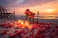 Unforgettable beachside romance candles, flowers, and a breathtaking sunset dinner